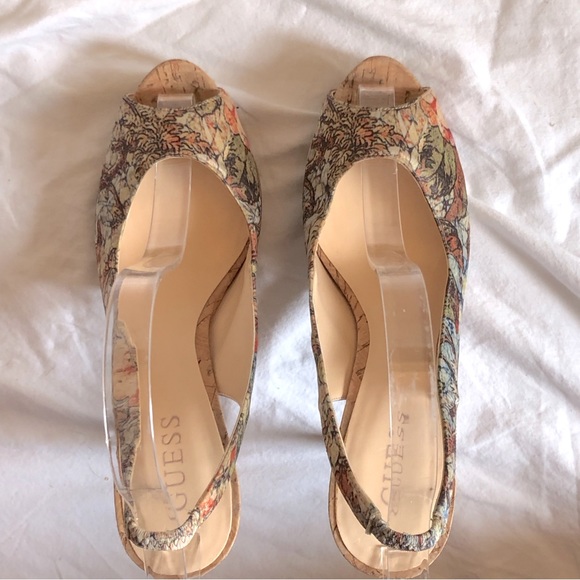 GUESS Gwaero3 Cork Platform Slingback Heels - Picture 6 of 16